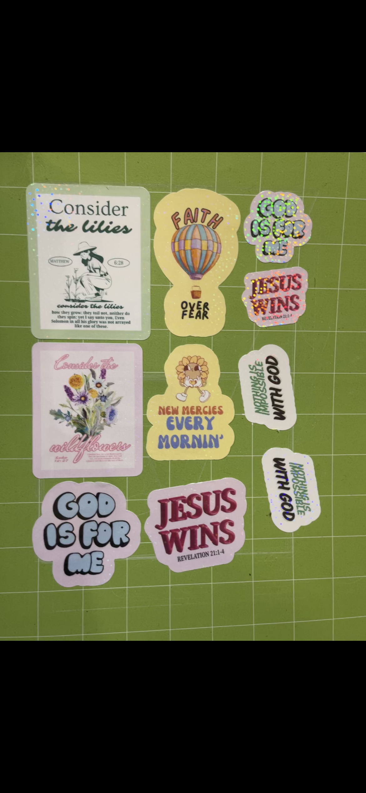 Waterproof vinyl sticker pack of 10