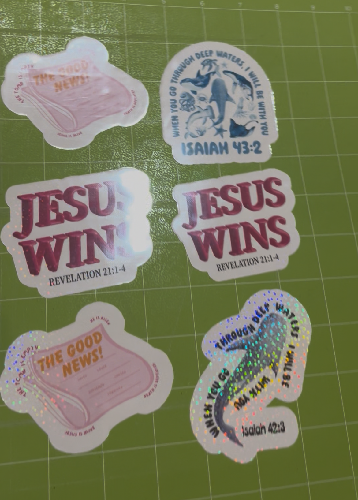 Vinyl Waterproof Holographic Sticker Pack of 6