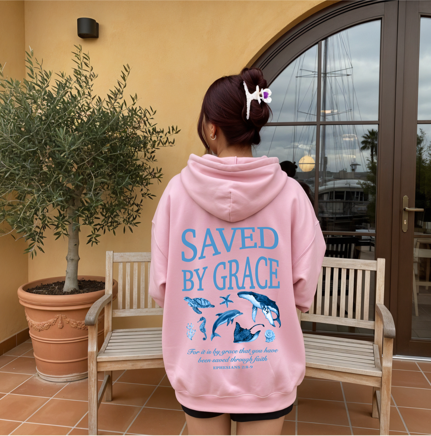 Saved by Grace Hoodie Pink