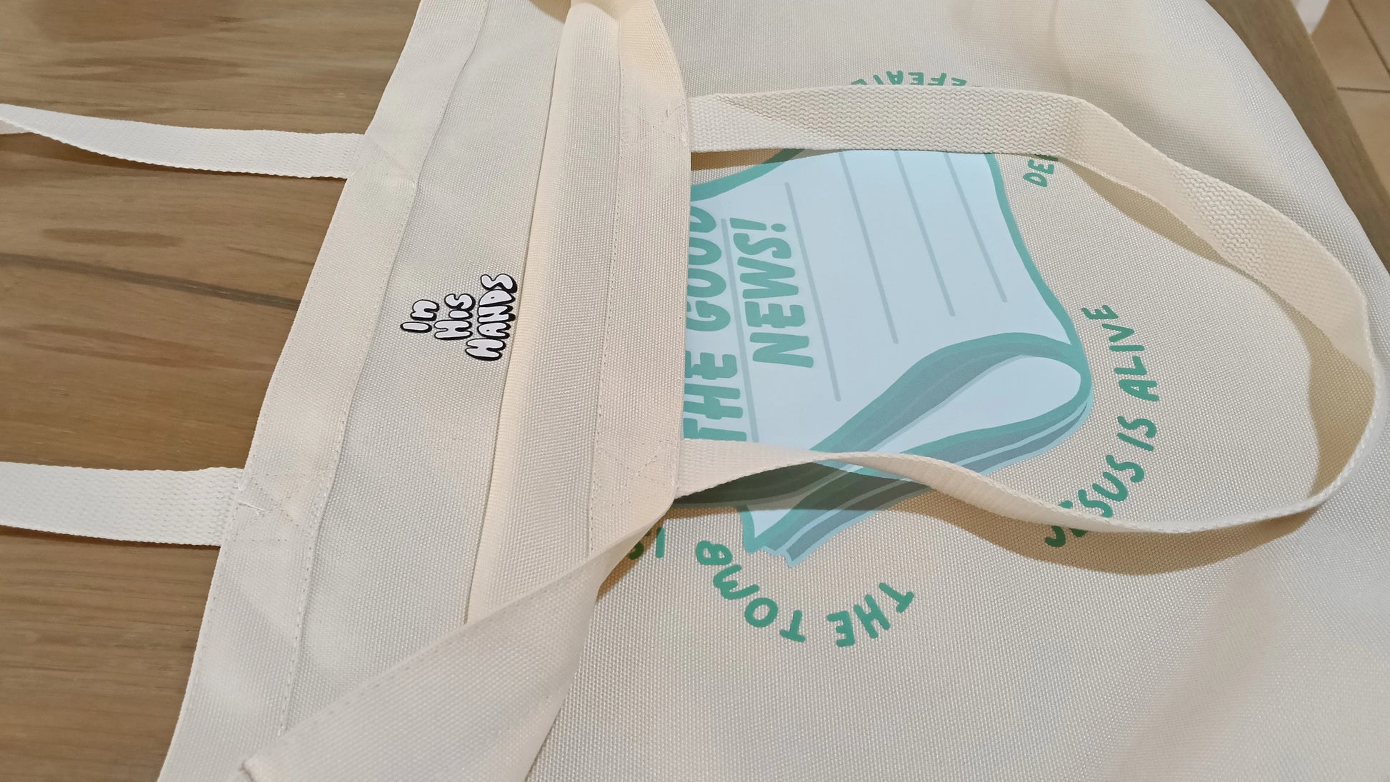 australian christian clothing brand good news tote bag back