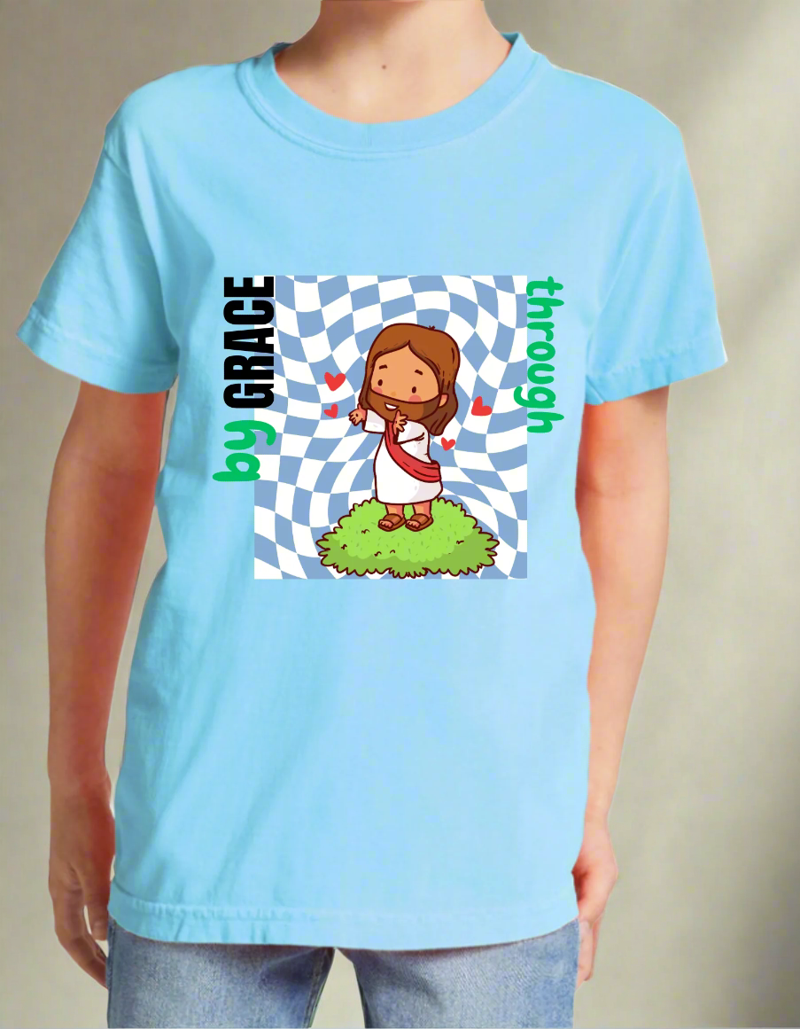 by_faith AUSTRALIAN CHRISTIAN CLOTHING JESUS KIDS SHIRT