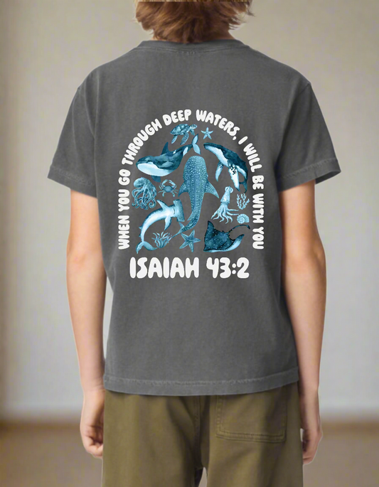 isaiah 43:2 australian christian clothing kids shirt