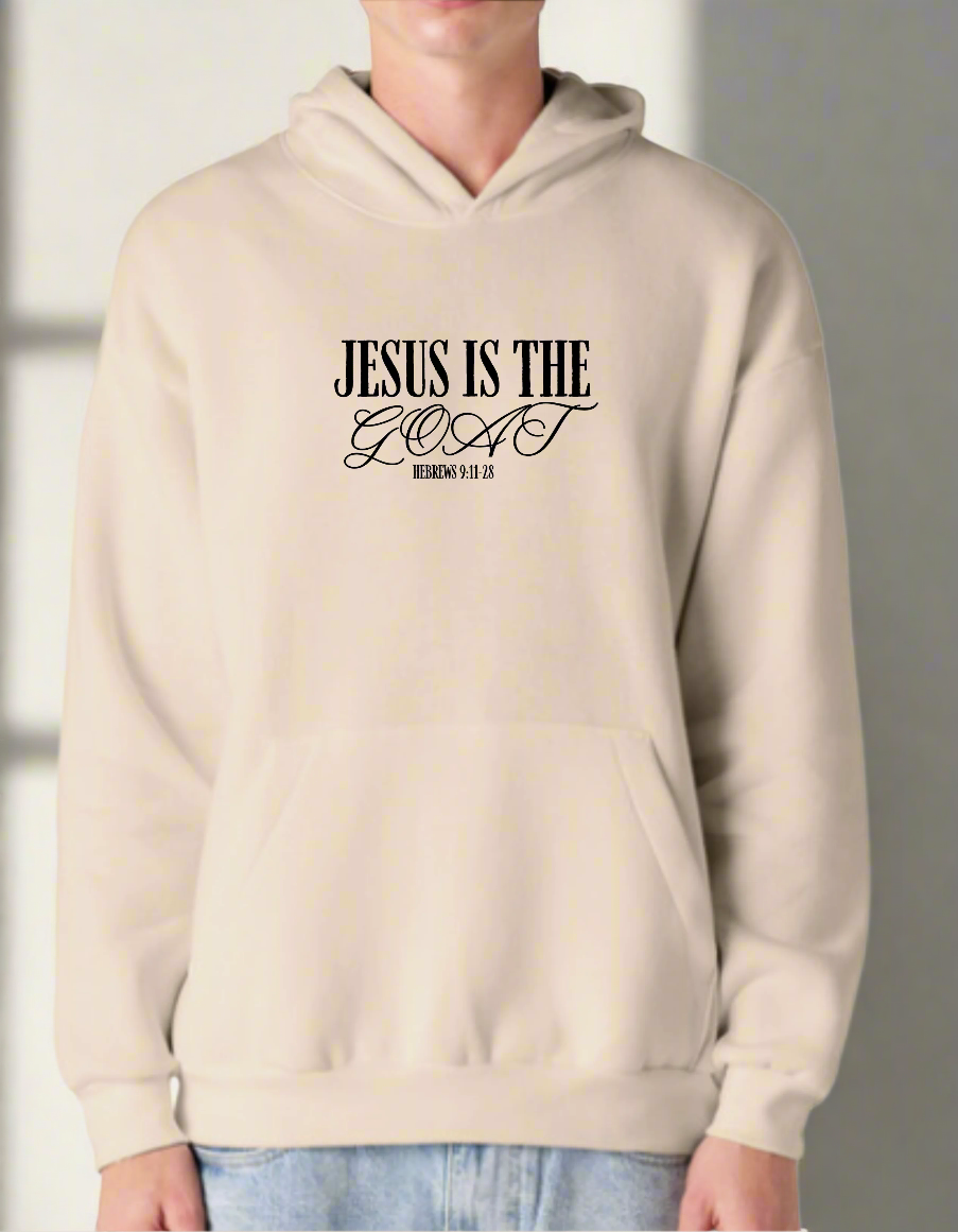 jesus is the goat hoodie sand australian christian clothing