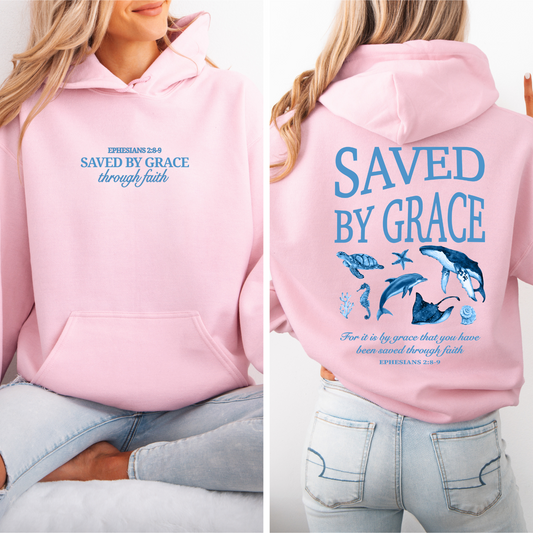 Saved by Grace Hoodie Pink