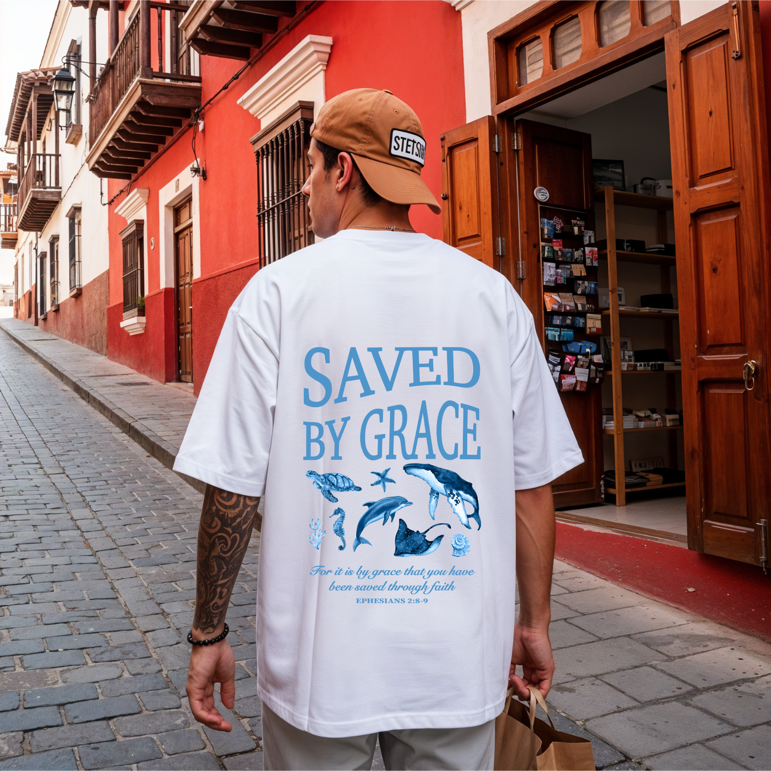 saved by grace bible verse ocean animals australian christian clothing