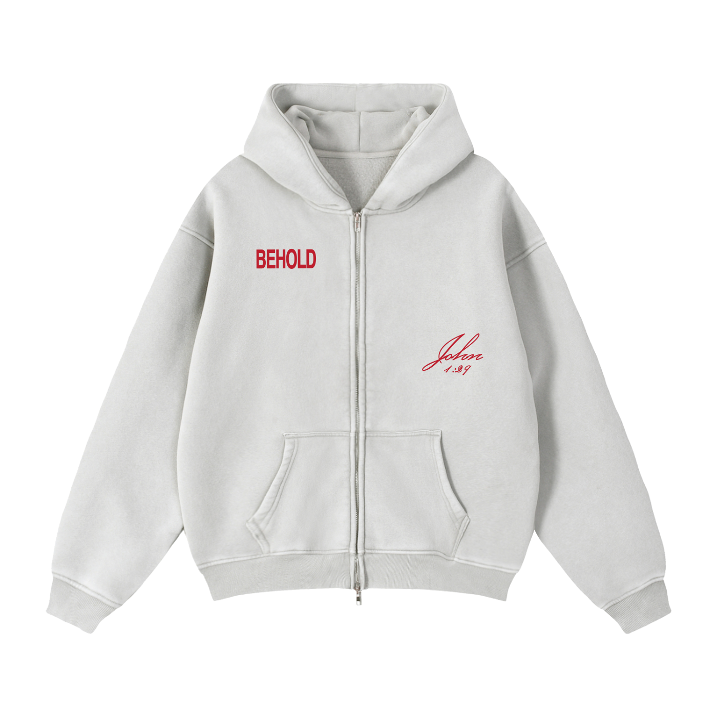 Behold Zip Boxy Fleece Hoodie