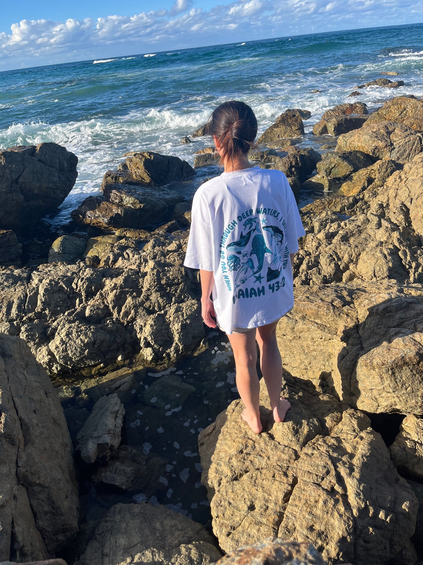 Isaiah 43:2  T-Shirt- white