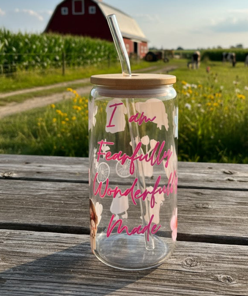 I am Fearfully and Wonderfully Made Glass Tuumbler