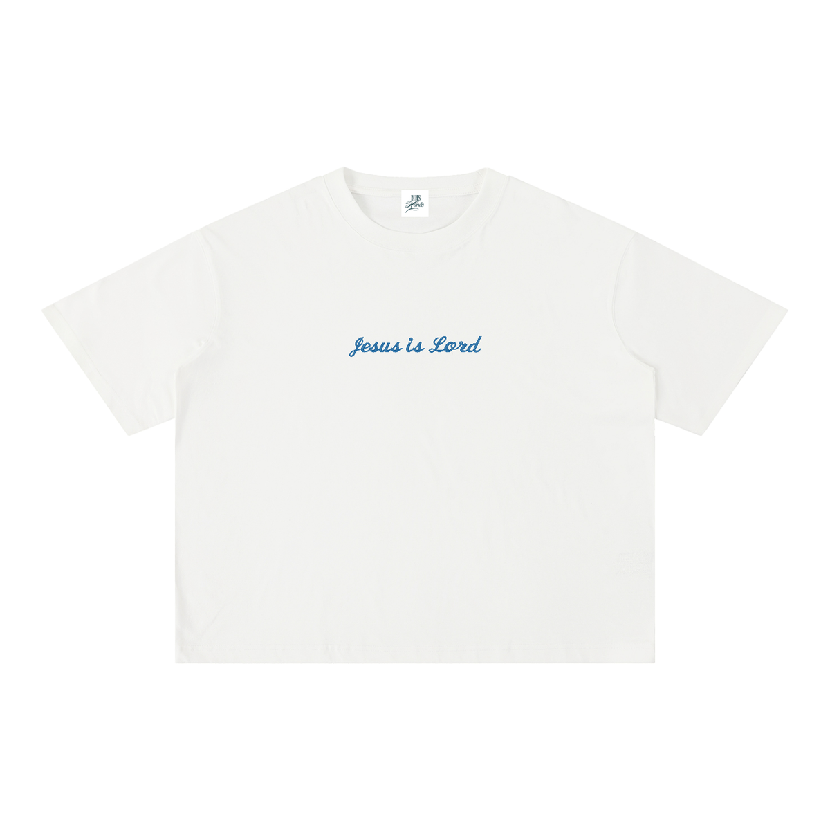 Jesus is Lord embroidered Mineral Wash Boxy Cotton T-Shirt