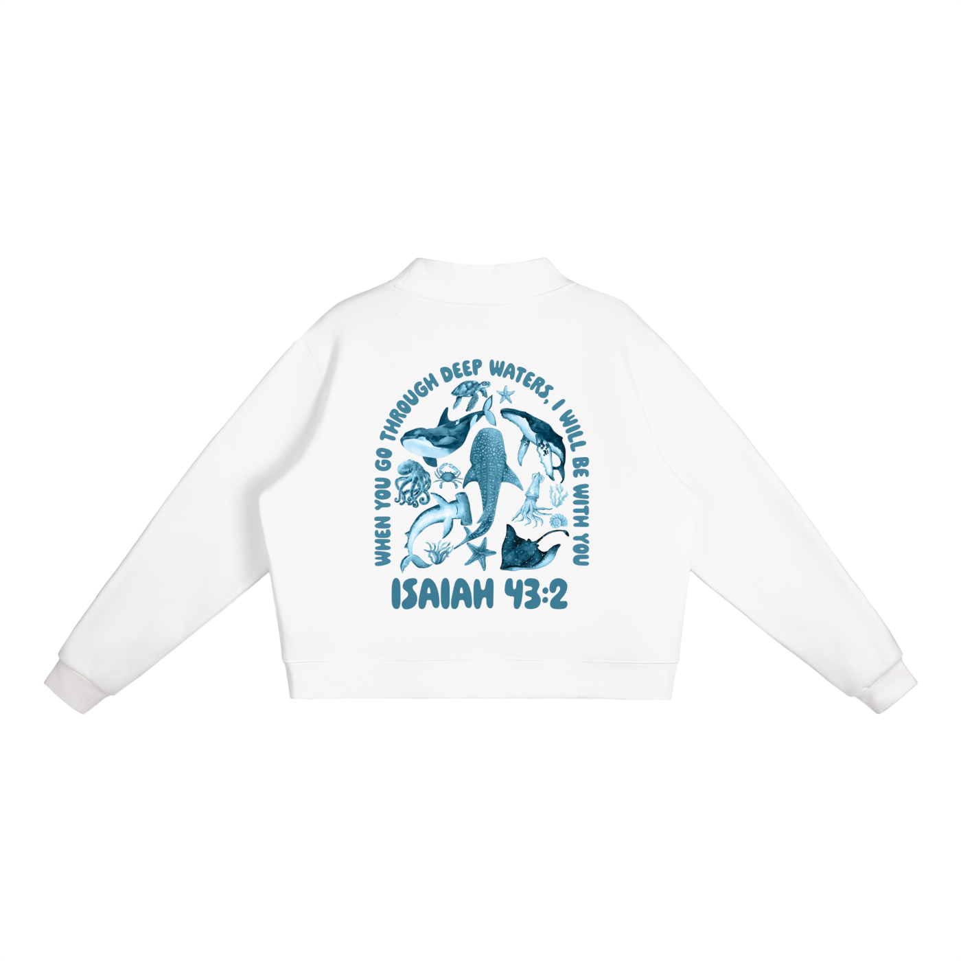 Isaiah 43:2 Mock-Neck Crew Sweatshirt