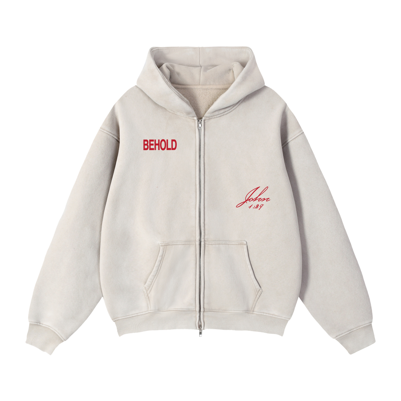 Behold Zip Boxy Fleece Hoodie