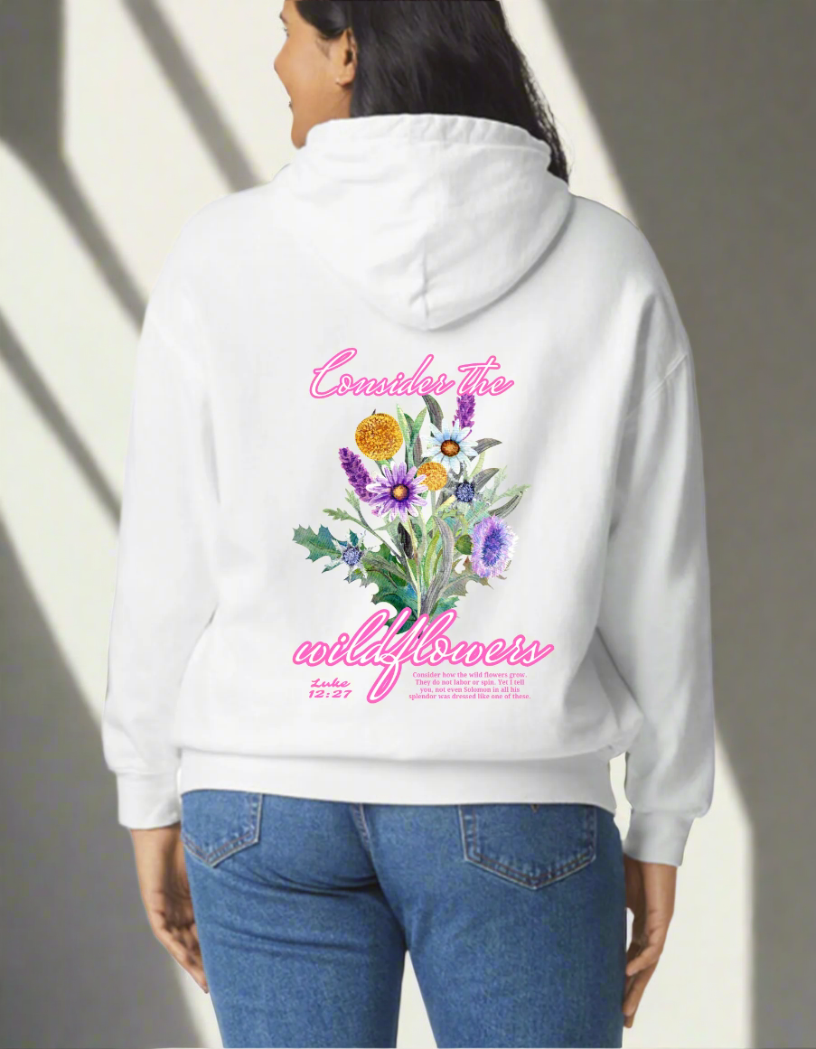 consider the wild flowerws hoodie australian christian clothing