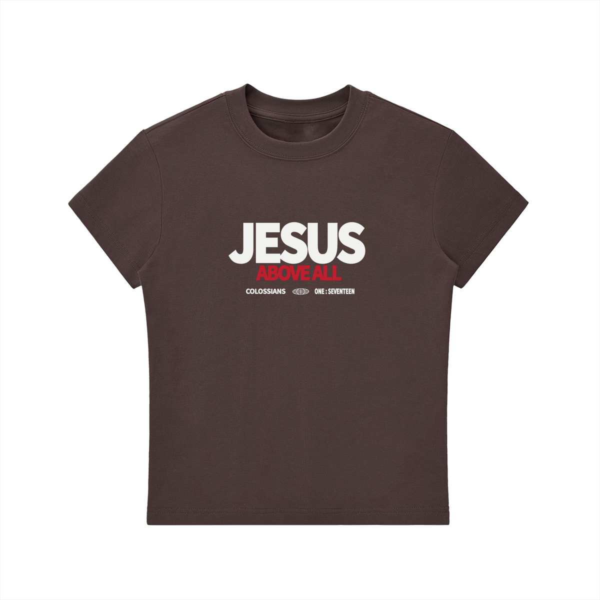 Jesus Above All women's Baby Tee