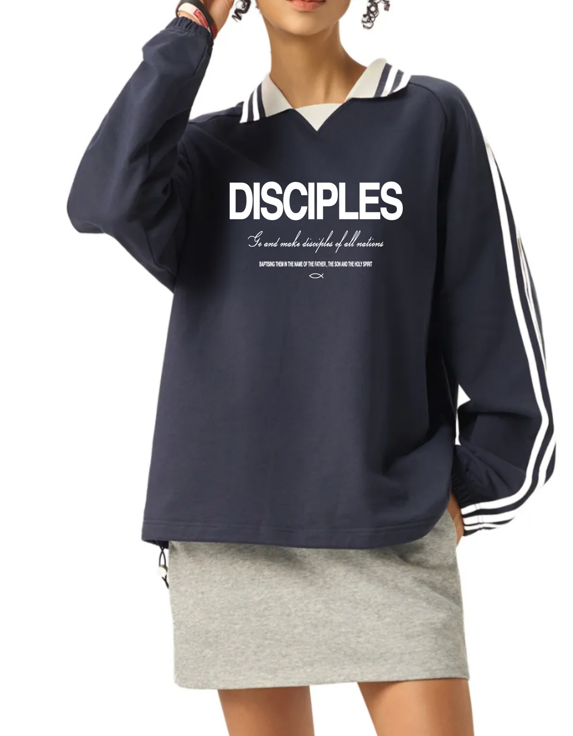 disciples striped sweater oversized Oversize Hoodie Faith-Based Streetwear | In His Hands Clothing Co australian christian clothing bible verse bible verse 