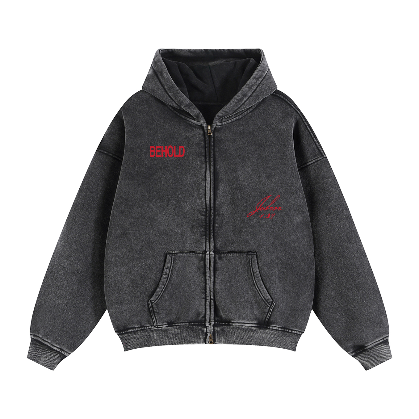 Behold Zip Boxy Fleece Hoodie