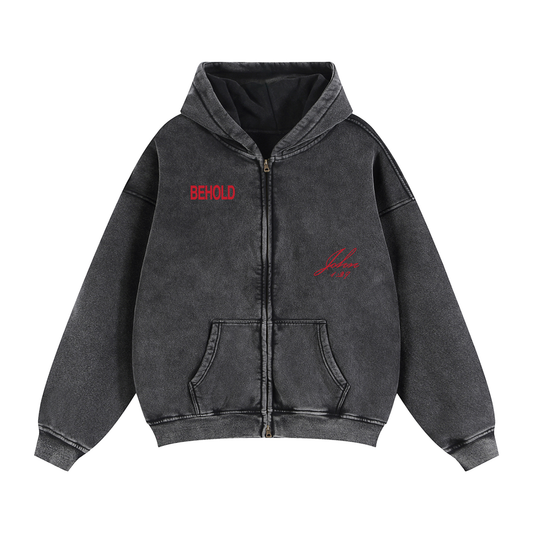 Behold Zip Boxy Fleece Hoodie