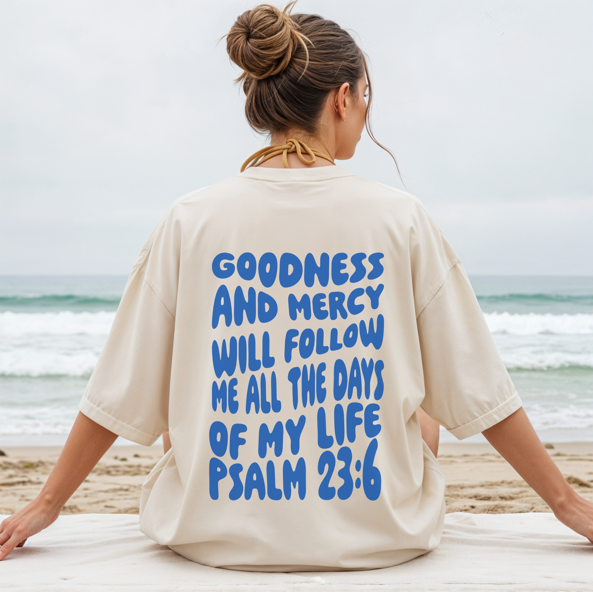 goodness and mercy shirt australian christian clothing blue