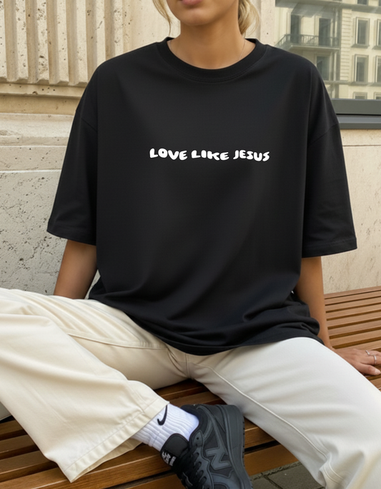 love like jesus black tee australian christian clothing bible shirt 