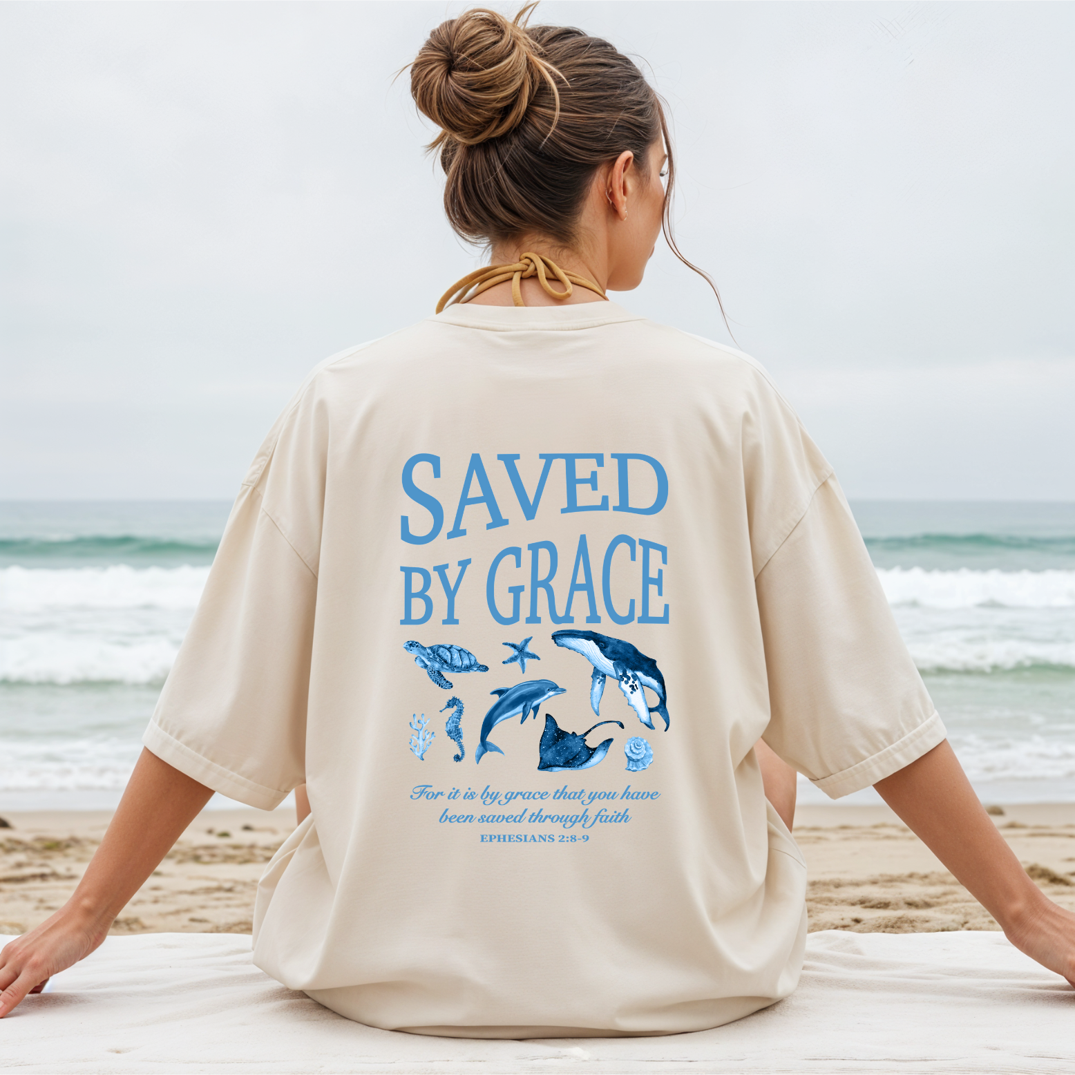 saved by grace bible verse ocean animals australian christian clothing